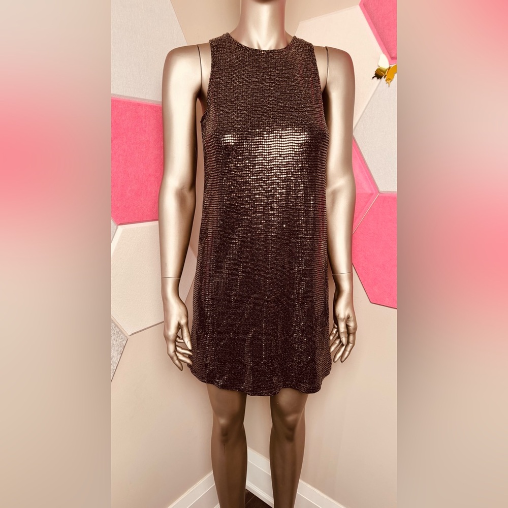 Rock and Shine Rose Gold and Black Sequin Dress